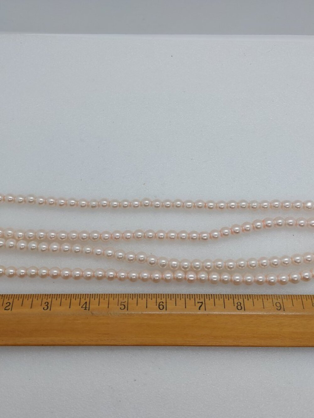 3 Bead Necklaces Faux Pearl White, Cream Color & Pinkish - Picture 9 of 13